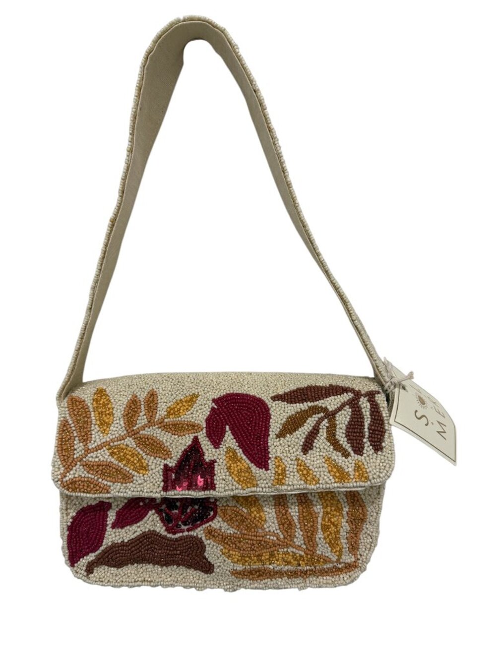 Sol and Mer New Fall Release Autumn Leaves  Beaded Bag Sequins NWT Made in India